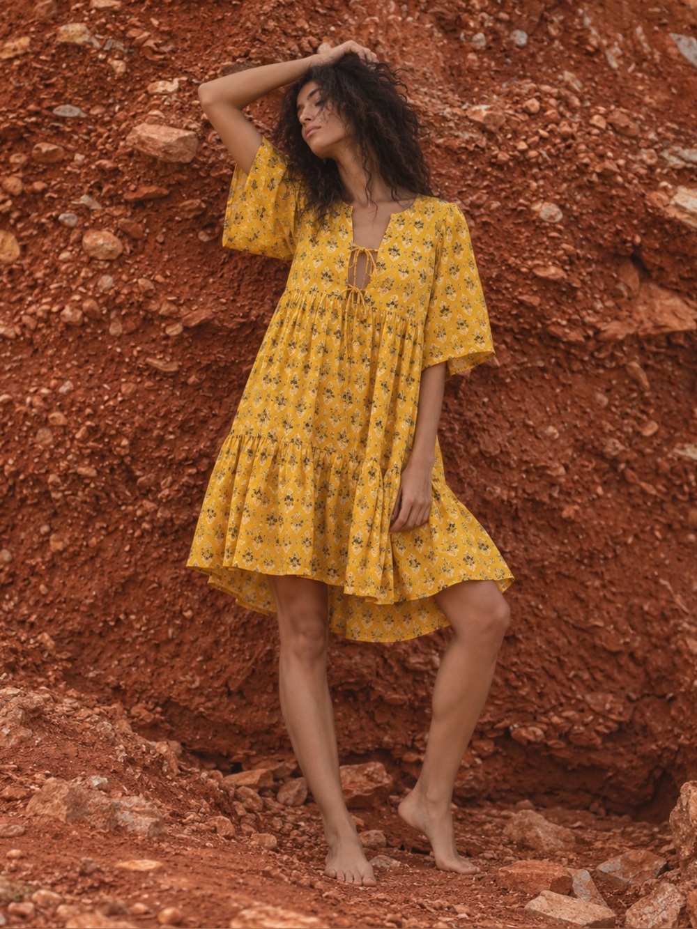 New Sunshine Tienda Floral Cotton Dress 🌼